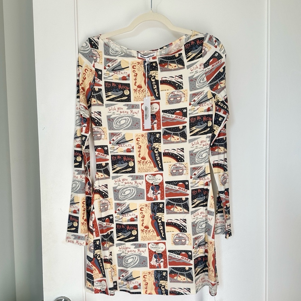 *Never Worn* Reformation Jaelynn Knit Dress Greetings - Size S